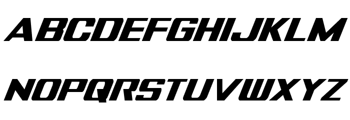 Tigershark Extra-Condensed Italic Font LOWERCASE
