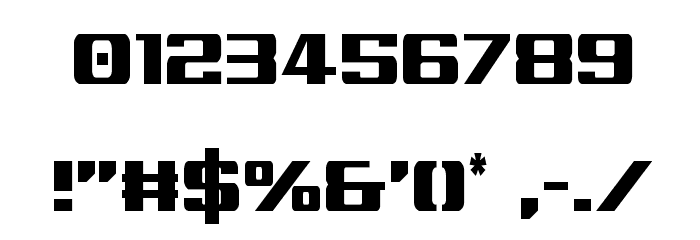 Tigershark Extra-Condensed Font OTHER CHARS