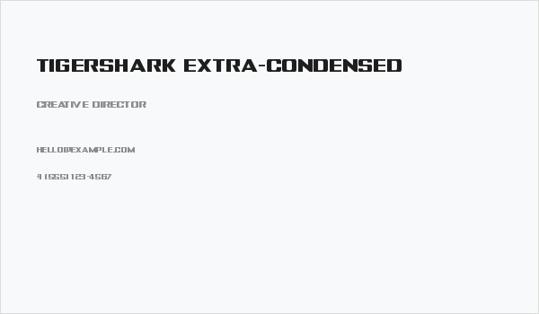 Tigershark Extra-Condensed Business Card