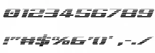 Tigershark Gradient Italic Font OTHER CHARS