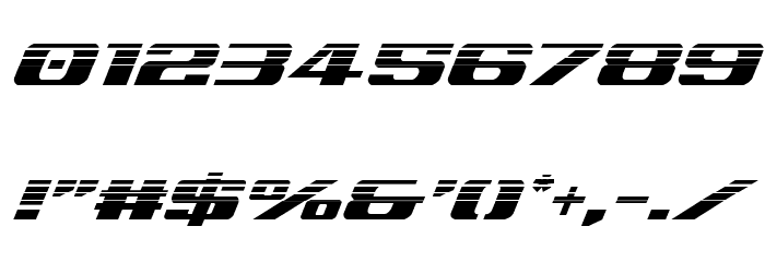 Tigershark Halftone Italic Font OTHER CHARS