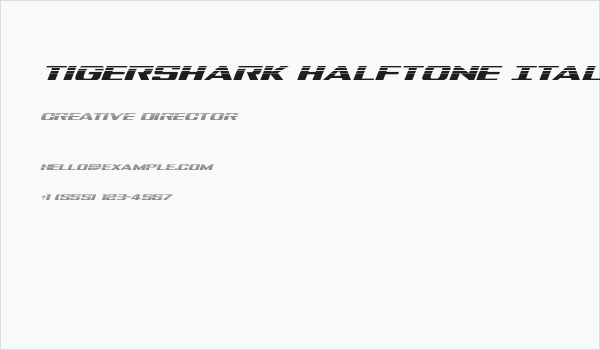 Tigershark Halftone Italic Business Card