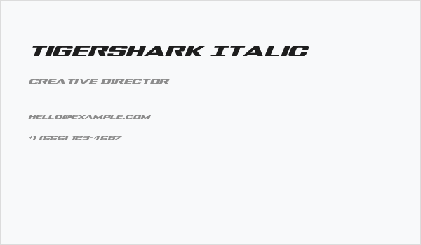 Tigershark Italic Business Card