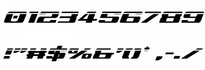 Tigershark Laser Italic Font OTHER CHARS