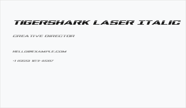 Tigershark Laser Italic Business Card