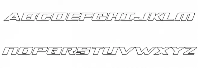 Tigershark Outline Italic Schriftart Groß