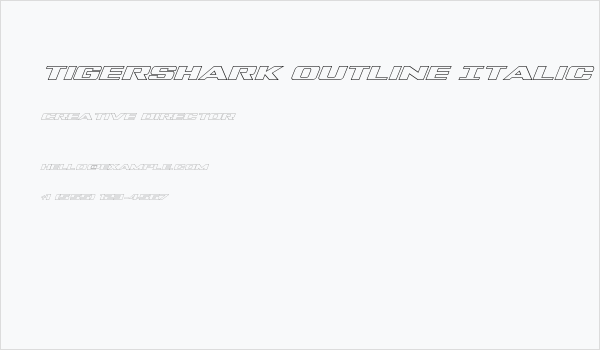 Tigershark Outline Italic Business Card
