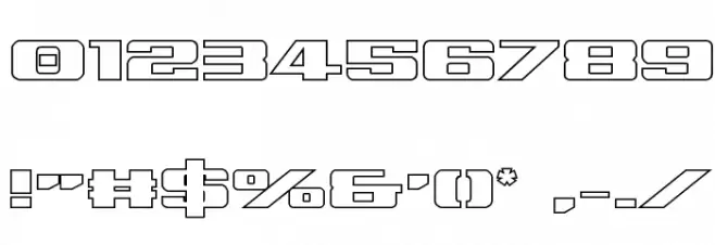 Tigershark Outline Regular Font OTHER CHARS