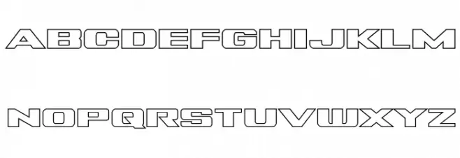 Tigershark Outline फ़ॉन्ट लोअरकेस