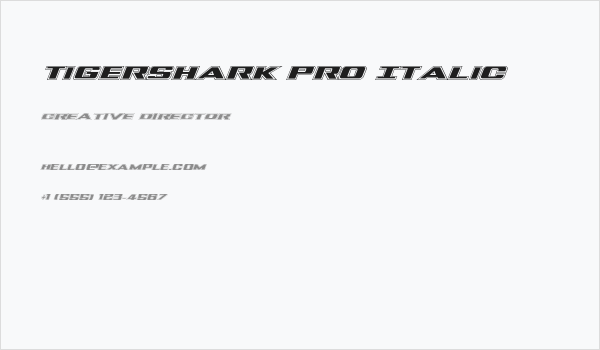 Tigershark Pro Italic Business Card