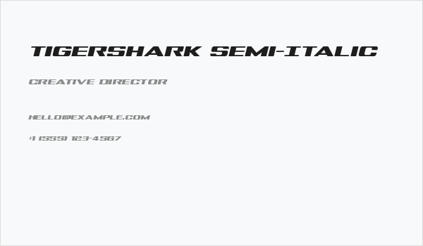 Tigershark Semi-Italic Business Card