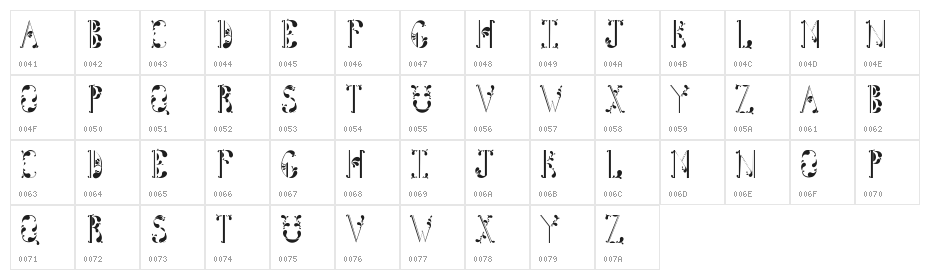 Tightline Character Map