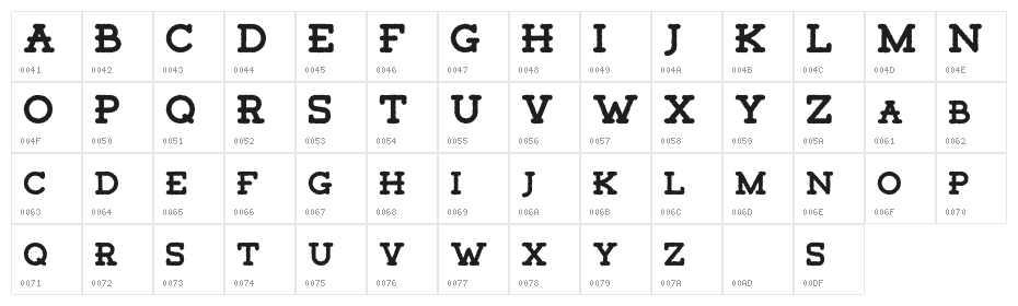 TigrealFree-Rough Character Map
