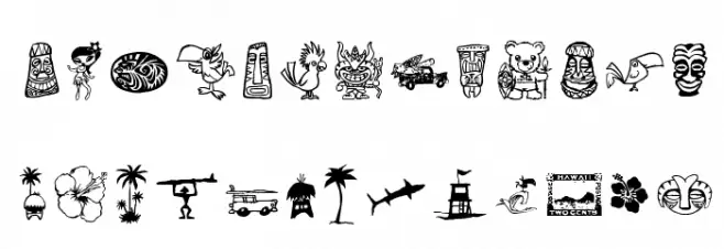 Tiki Club फ़ॉन्ट अपरकेस
