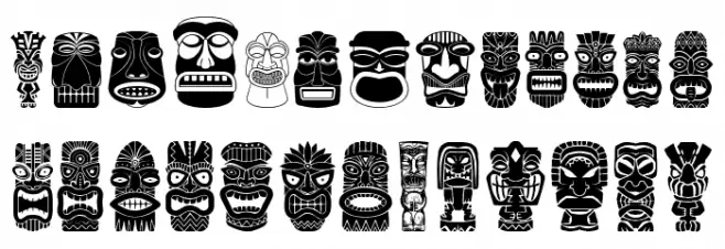 Tiki Idols لخطوط تنزيل الأحرف الكبيرة