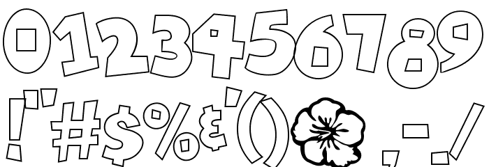 Tiki Tropic Outline Font OTHER CHARS