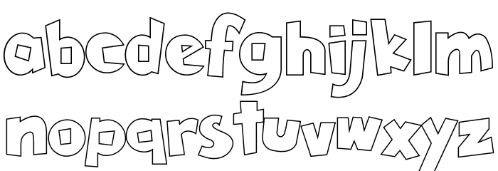 Tiki Tropic Outline Font LOWERCASE