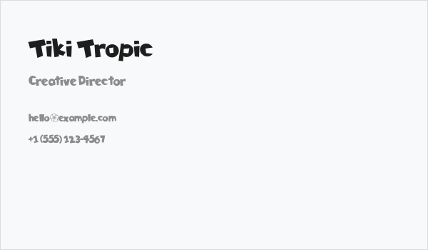 Tiki Tropic Business Card