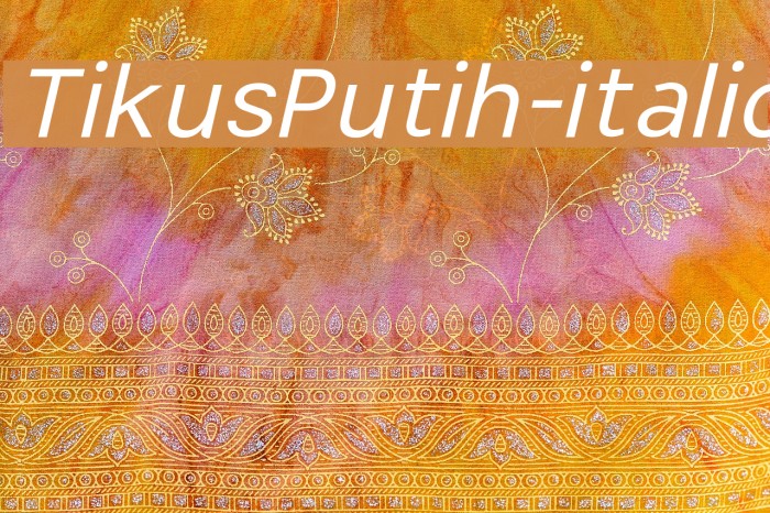 TikusPutih-italic Font examples