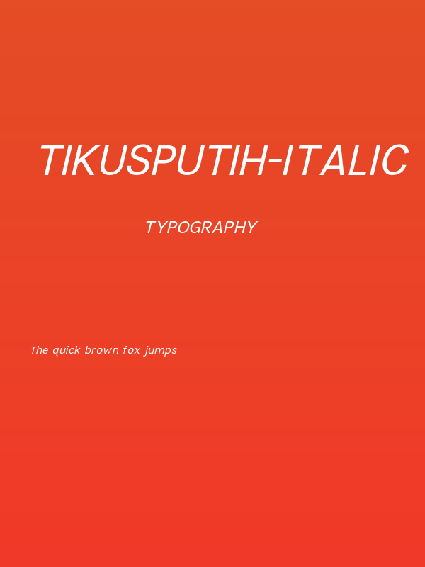 TikusPutih-italic Poster