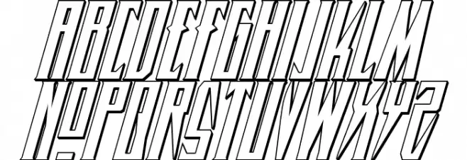 Timberwolf 3D Italic Caratteri MAIUSCOLE
