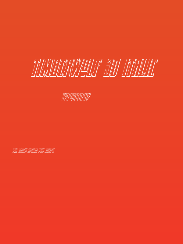 Timberwolf 3D Italic Poster