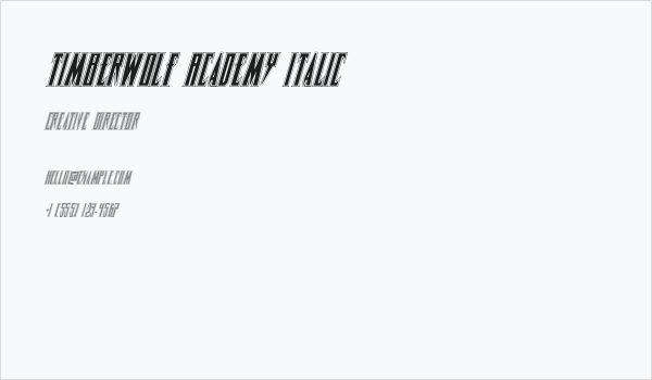 Timberwolf Academy Italic Business Card