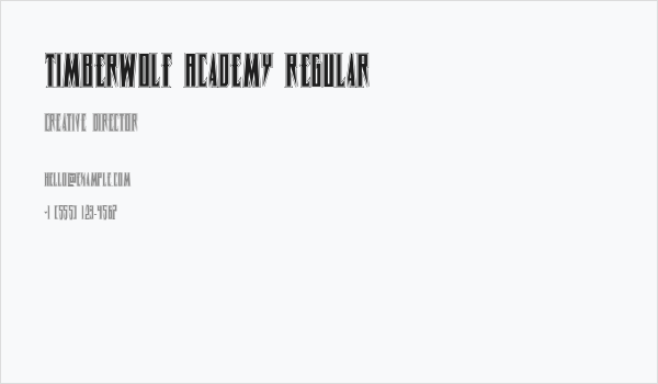 Timberwolf Academy Regular Business Card