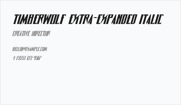 Timberwolf Extra-expanded Italic Business Card