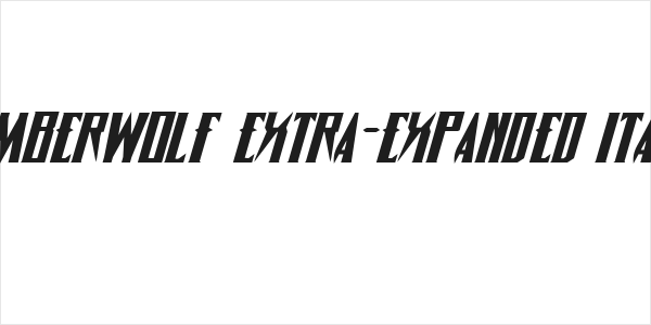 Timberwolf Extra-expanded Italic Logo