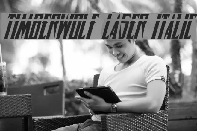 Timberwolf Laser Italic Font examples