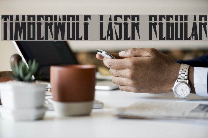 Timberwolf Laser Regular Font examples