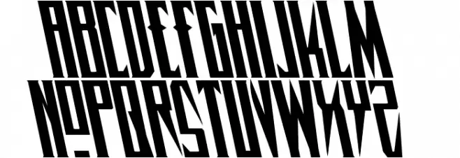 Timberwolf Leftalic Font UPPERCASE