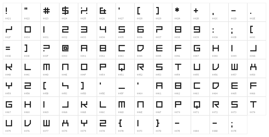 Time Won Character Map