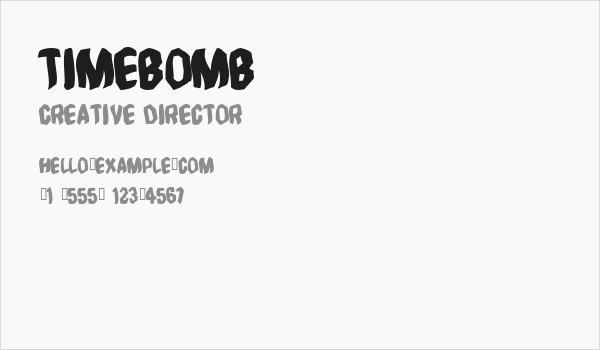 Timebomb Business Card