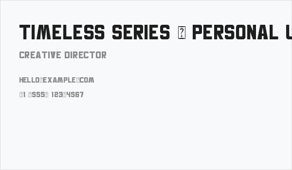 Timeless Series - Personal Use Business Card