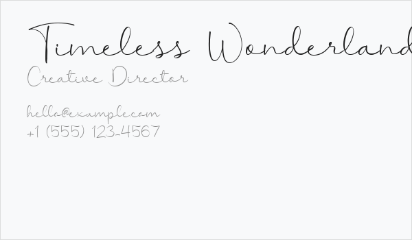 Timeless Wonderland Regular Business Card