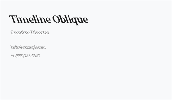 Timeline Oblique Business Card