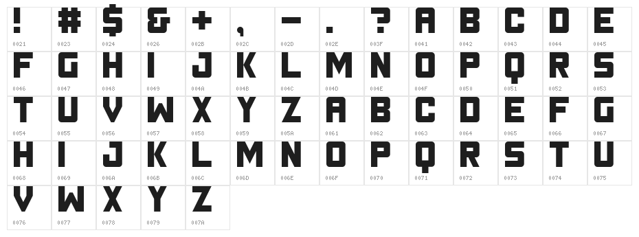 Timeline Regular Character Map