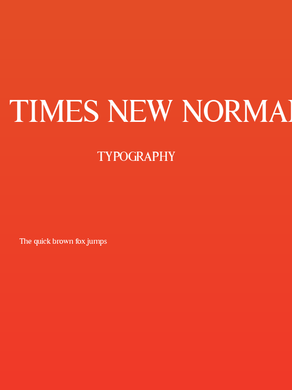 Times New Normal Regular Poster