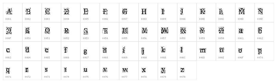Times New Omen Character Map