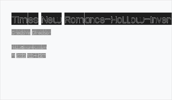 Times New Romance-Hollow-Invers Business Card