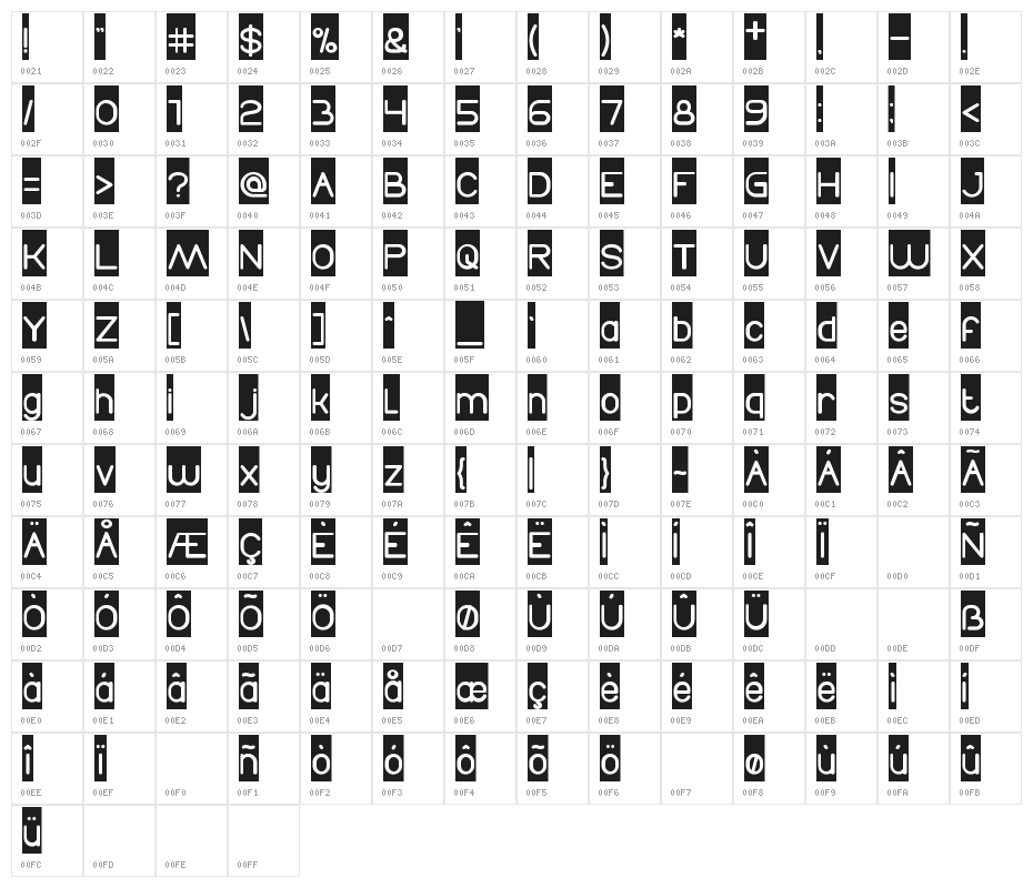 Times New Romance-Inverse Character Map
