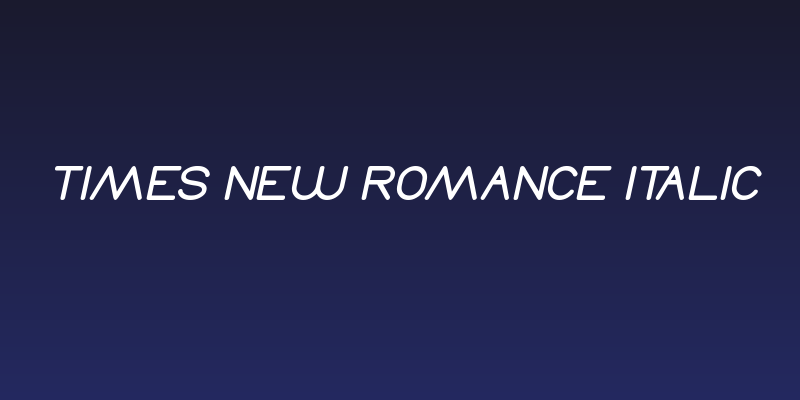 Times New Romance Italic Social Header