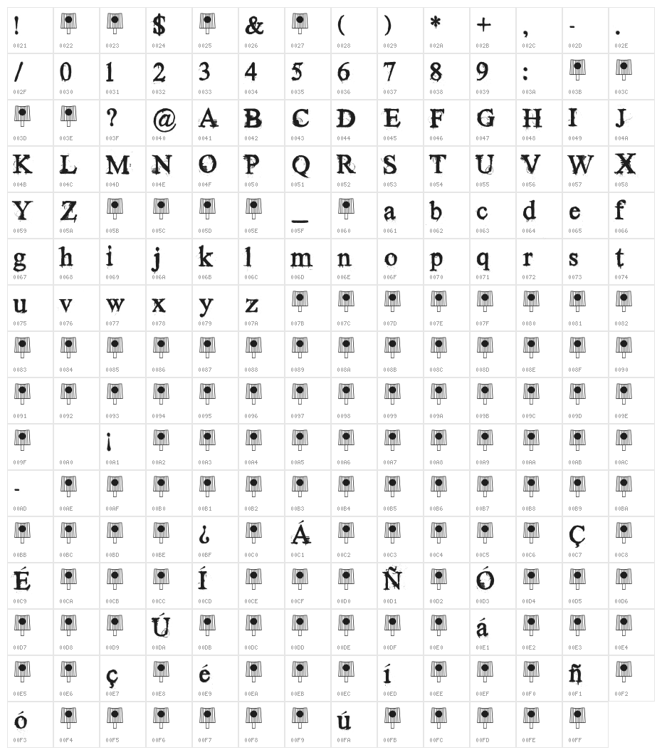 Times New Yorker Character Map