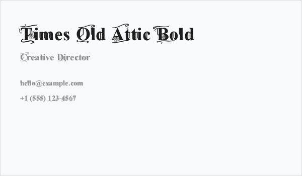 Times Old Attic Bold Business Card