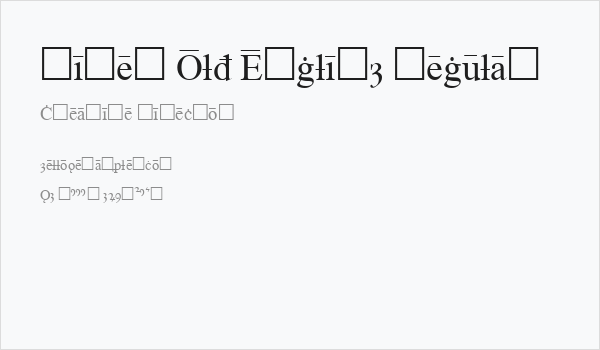 Times Old English Regular Business Card