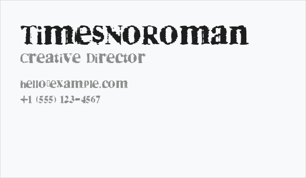 TimesNoRoman Business Card