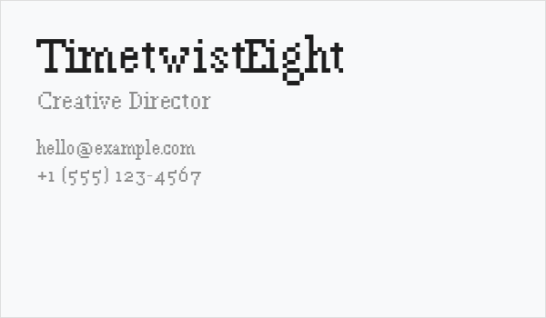 TimetwistEight Business Card