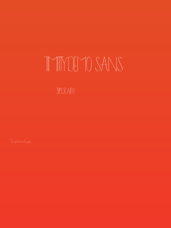 Timitty Demo Sans Poster